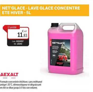net'glace - lave glace concentre été hiver - 5 l aexalt