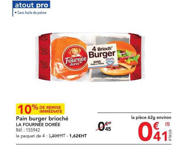 pain burger brioché la fournée dorée