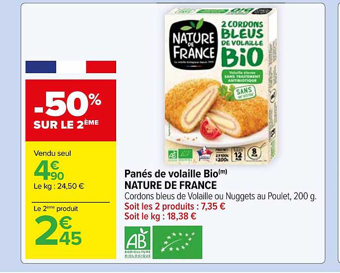 Panés De Volaille Bio Nature De France