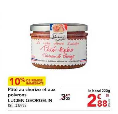 pâté au chorizo et aux poivrons lucien georgelin