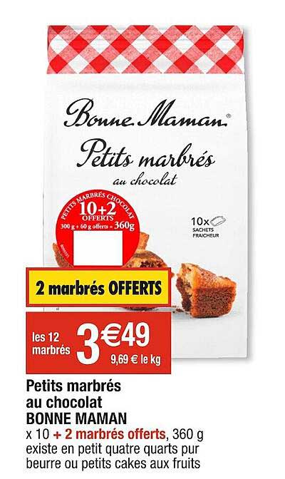 petits marbrés au chocolat bonne maman