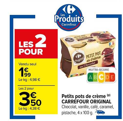 petits pots de crème carrefour original