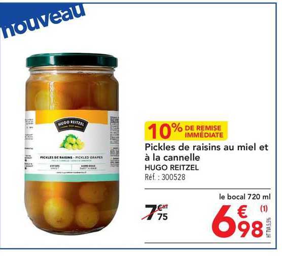 Pickles De Raisins Au Miel Et à La Cannelle Hugo Reitzel