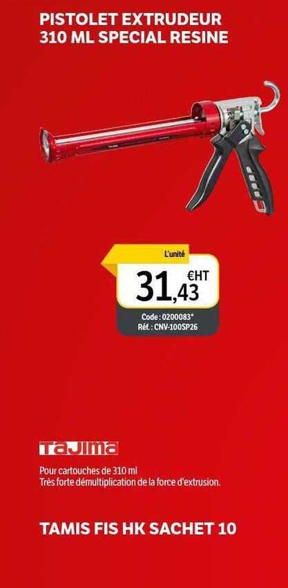 pistolet extrudeur 310 ml spécial résine tajima