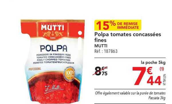 polpa tomates concassées fines mutti