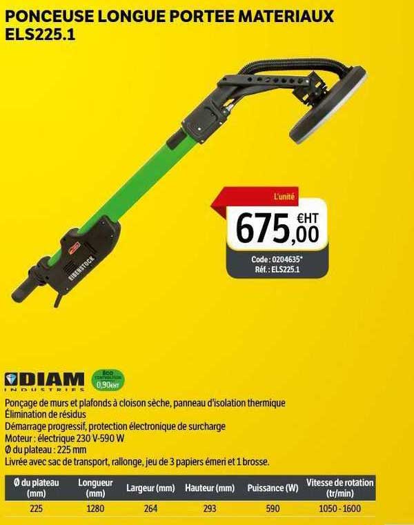 ponceuse longue portée matériaux els225.1 diam