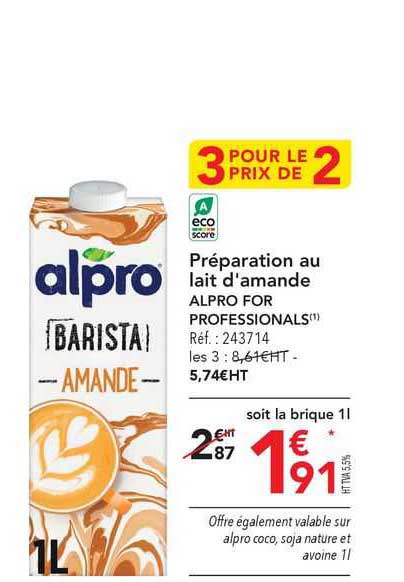 Préparation Au Lait D'amande Alpro For Professionals
