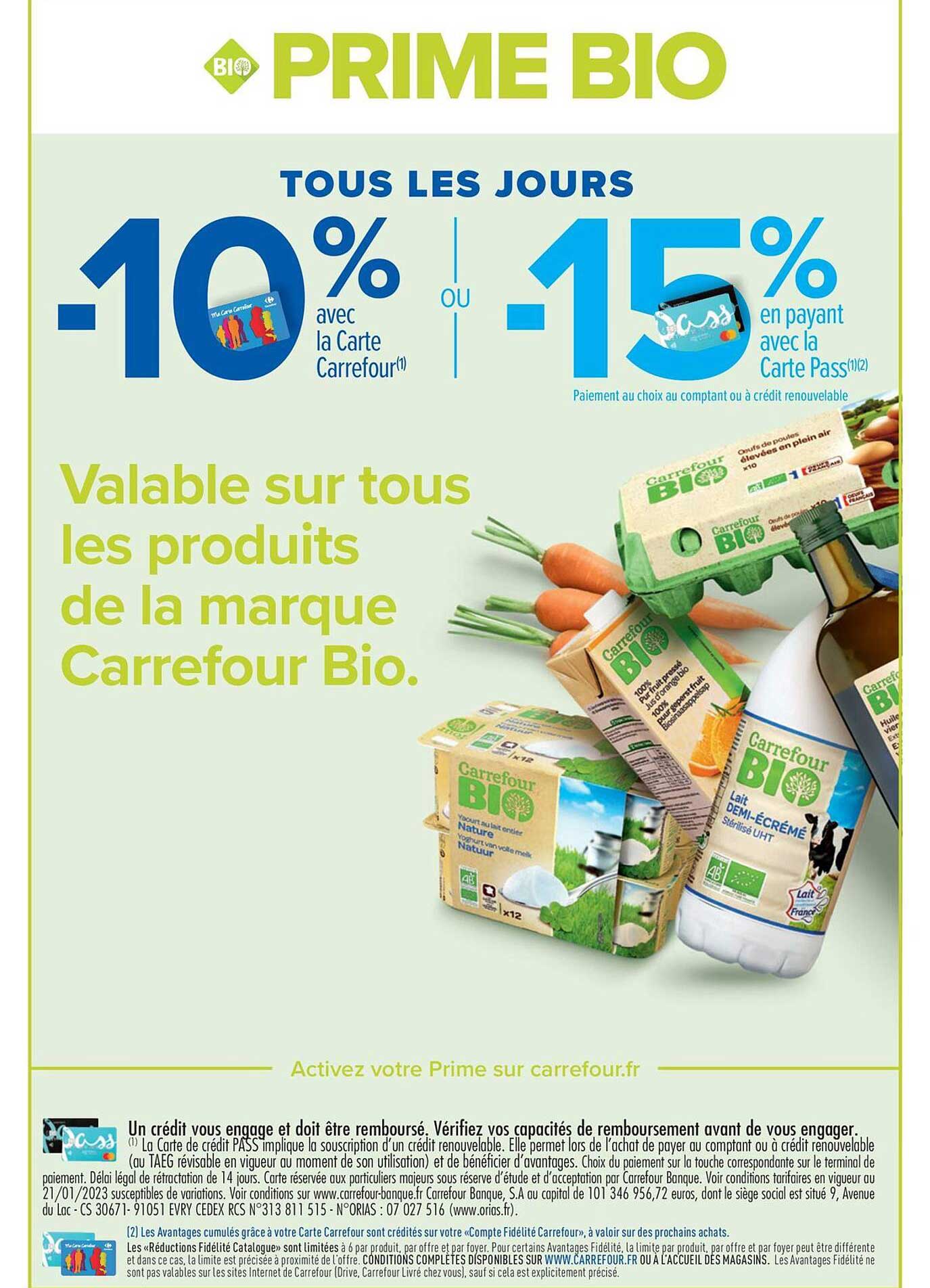Prime Bio : Produits De La Marque Carrefour Bio