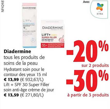 produits de soins de la peau hydratant soin pour contour des yeux diadermine, lift + spf 30 super filler soin anti-âge crème de jour