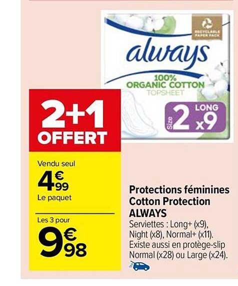 protections féminines cotton protection always