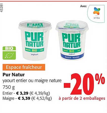 Pur Natur Yaourt Entier Ou Maigre Nature
