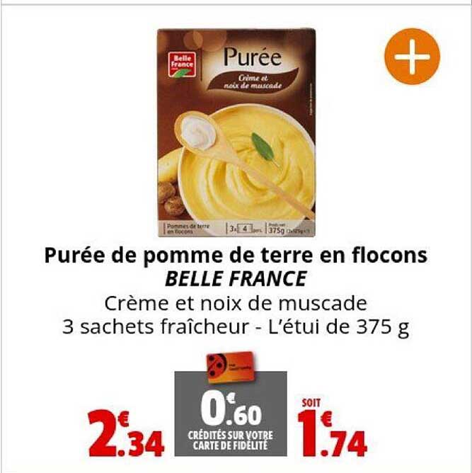 Purée De Pomme De Terre En Flocons Belle France Crème Et Noix De Muscade
