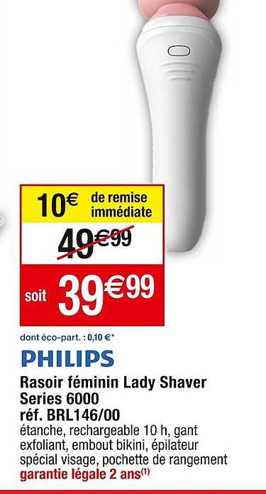 rasoir féminin lady shaver séries 6000 philips