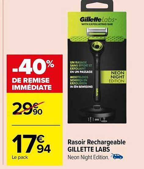 rasoir rechargeable gillette labs