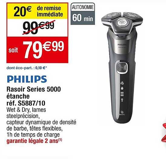 rasoir séries 5000 étanche philips