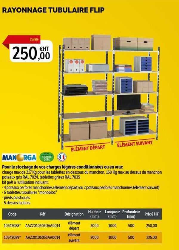 rayonnage tubulaire flip