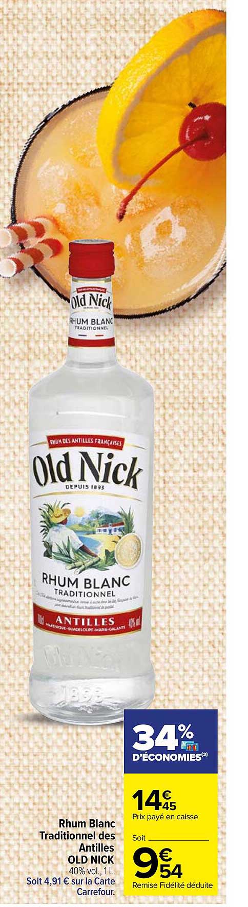 rhum blanc traditionnel les antilles old nick