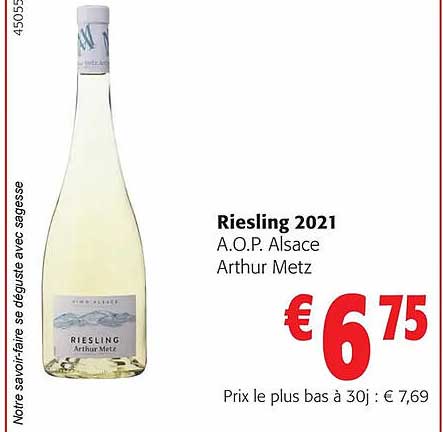 riesling 2021 a.o.p. alsace arthur metz