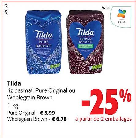 riz basmati pure original ou wholegrain brown tilda