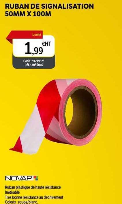ruban de signalisation 50 mm x 100 m novap