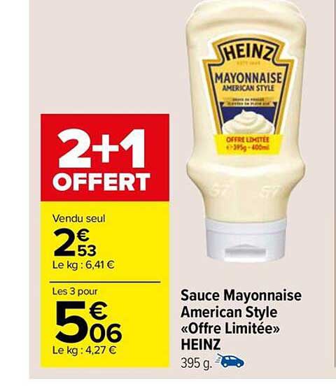 sauce mayonnaise american style «offre limitée» heinz