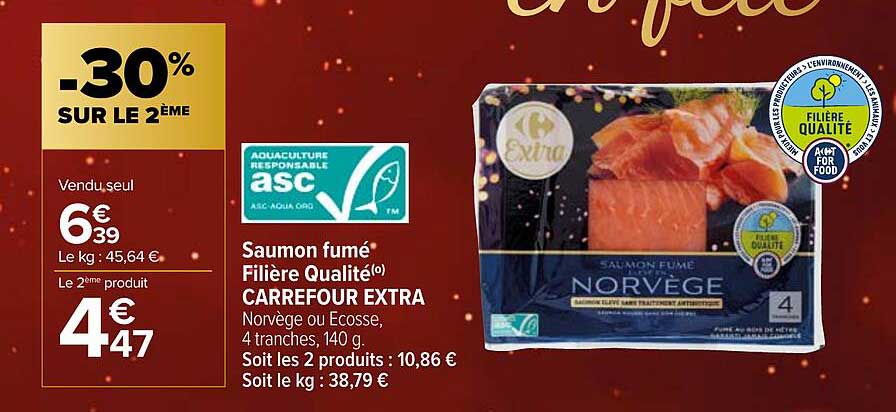 Saumon Fumé Filière Qualité Carrefour Extra