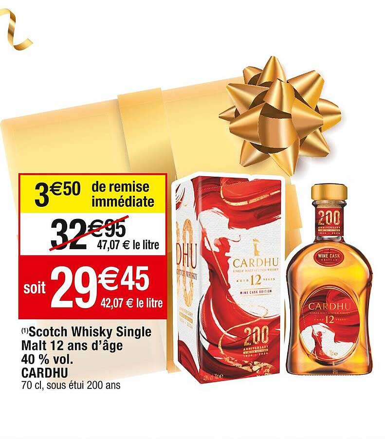 scotch whisky single malt 12 ans d'âge 40% vol. cardhu