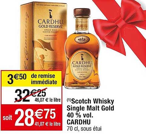 scotch whisky single malt gold 40% vol cardhu