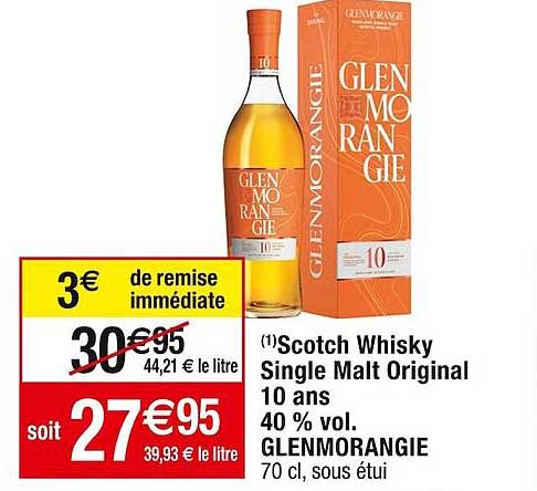 scotch whisky single malt original 10 ans 40% vol glenmorangie