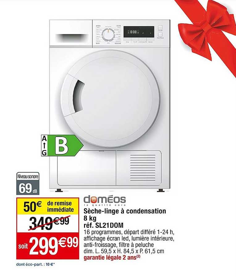 sèche-linge à condensation 8 kg doméos