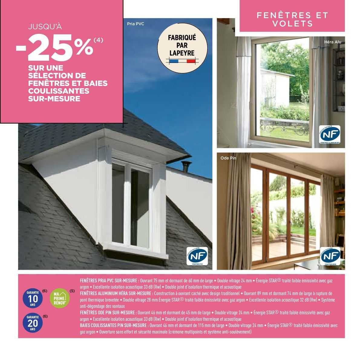 sélection de fenêtres et baies coulissantes sur-mesure