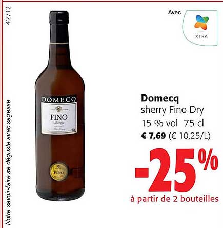 sherry fino dry 15% vol domecq
