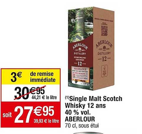 single malt scotch whisky 12 ans 40% vol. aberlour