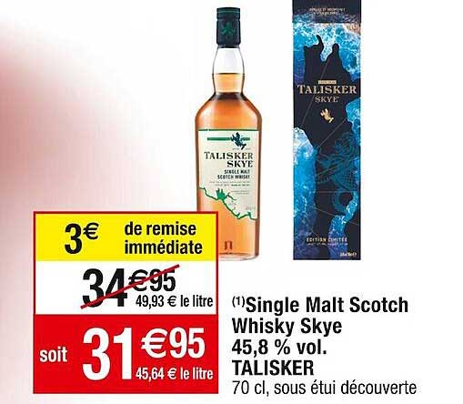 single malt scotch whisky skye 45,8% vol. talisker