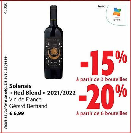 solensis «red blend» 2021/2022 vin de france gérard bertrand