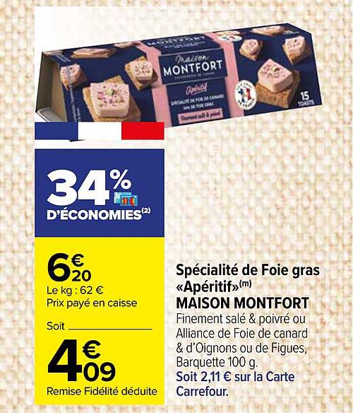 Spécialité De Foie Gras «apéritif» Maison Montfort