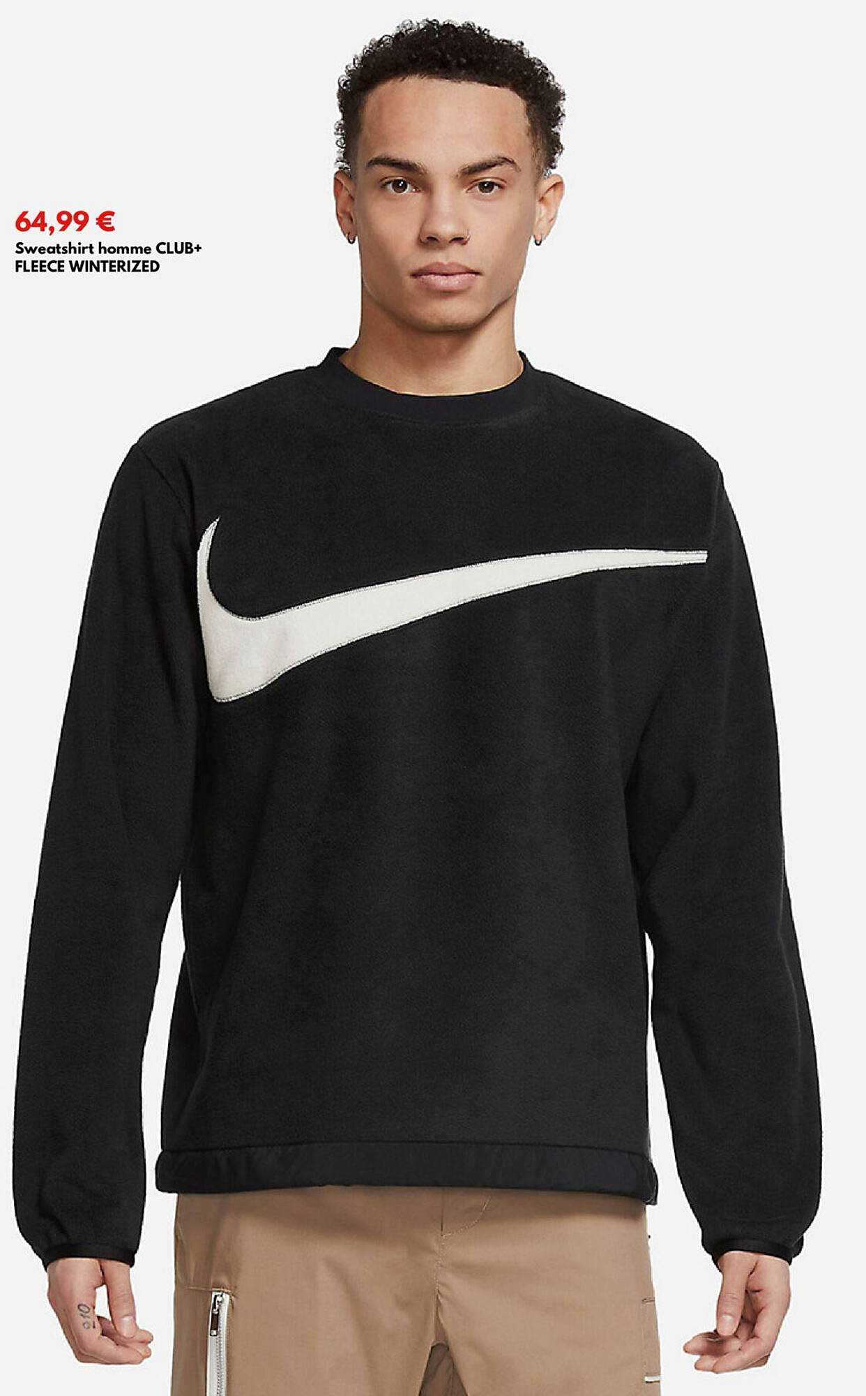 sweatshirt homme club+ fleece winterized