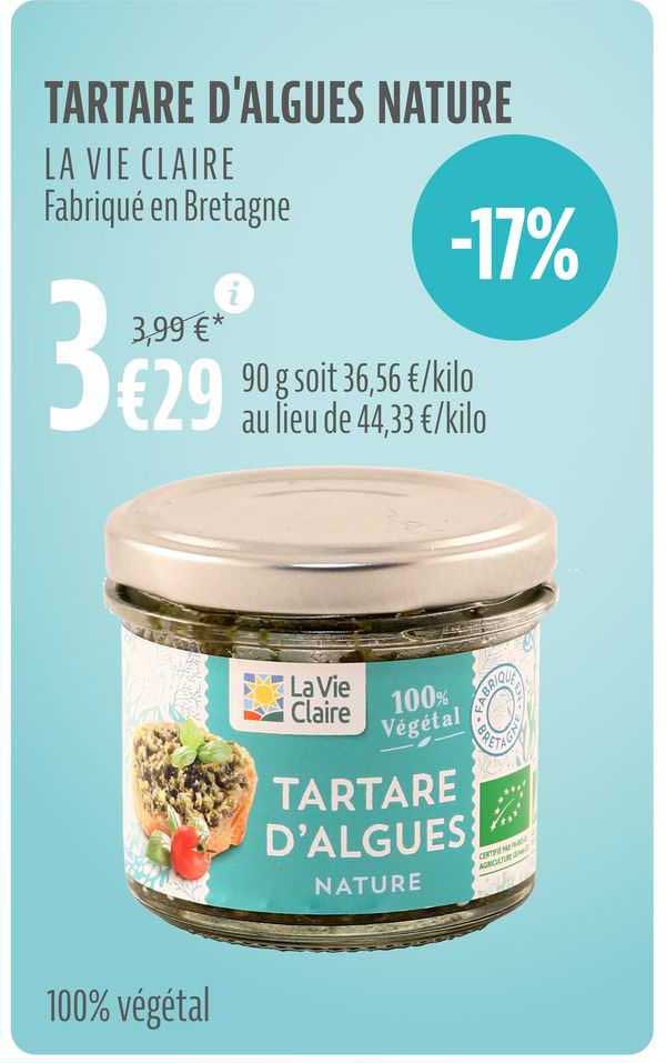 tartare d'algues nature
