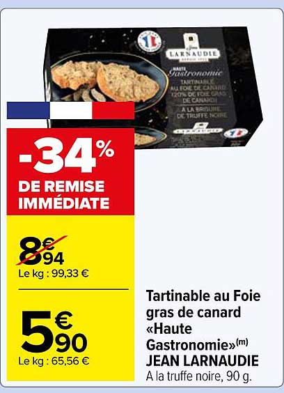 Tartinable Au Foie Gras De Canard «haute Gastronomie» Jean Larnaudie