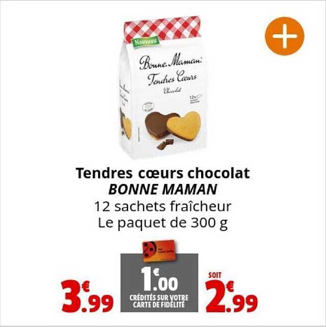 tendres cœurs chocolat bonne maman