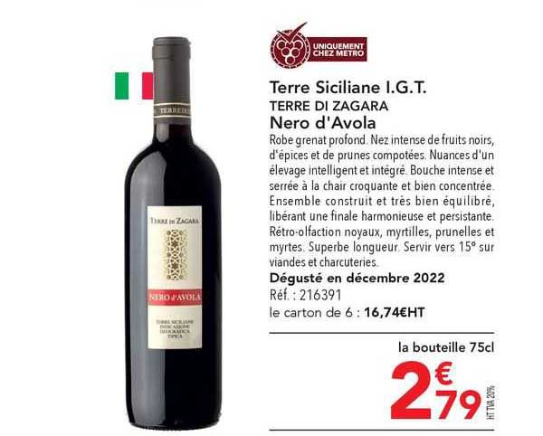 terre siciliane i.g.t. terre di zagara nero d'avola
