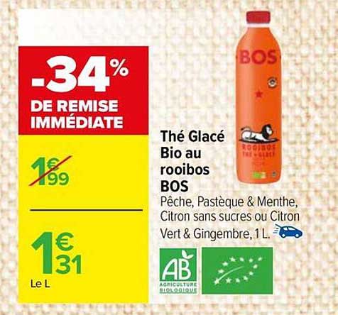 thé glacé bio au rooibos bos
