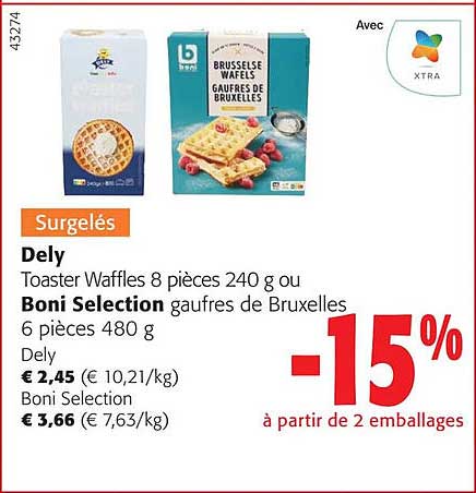 Toaster Waffles Dely, Gaufres De Bruxelles Boni Selection