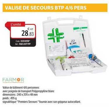 valise de secours btp 4/6 pers farmor