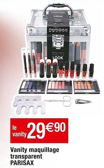 vanity maquillage transparent parisax