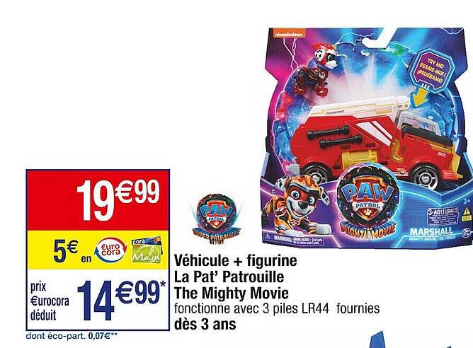 véhicule + figurine la pat' patroulle the mighty movie