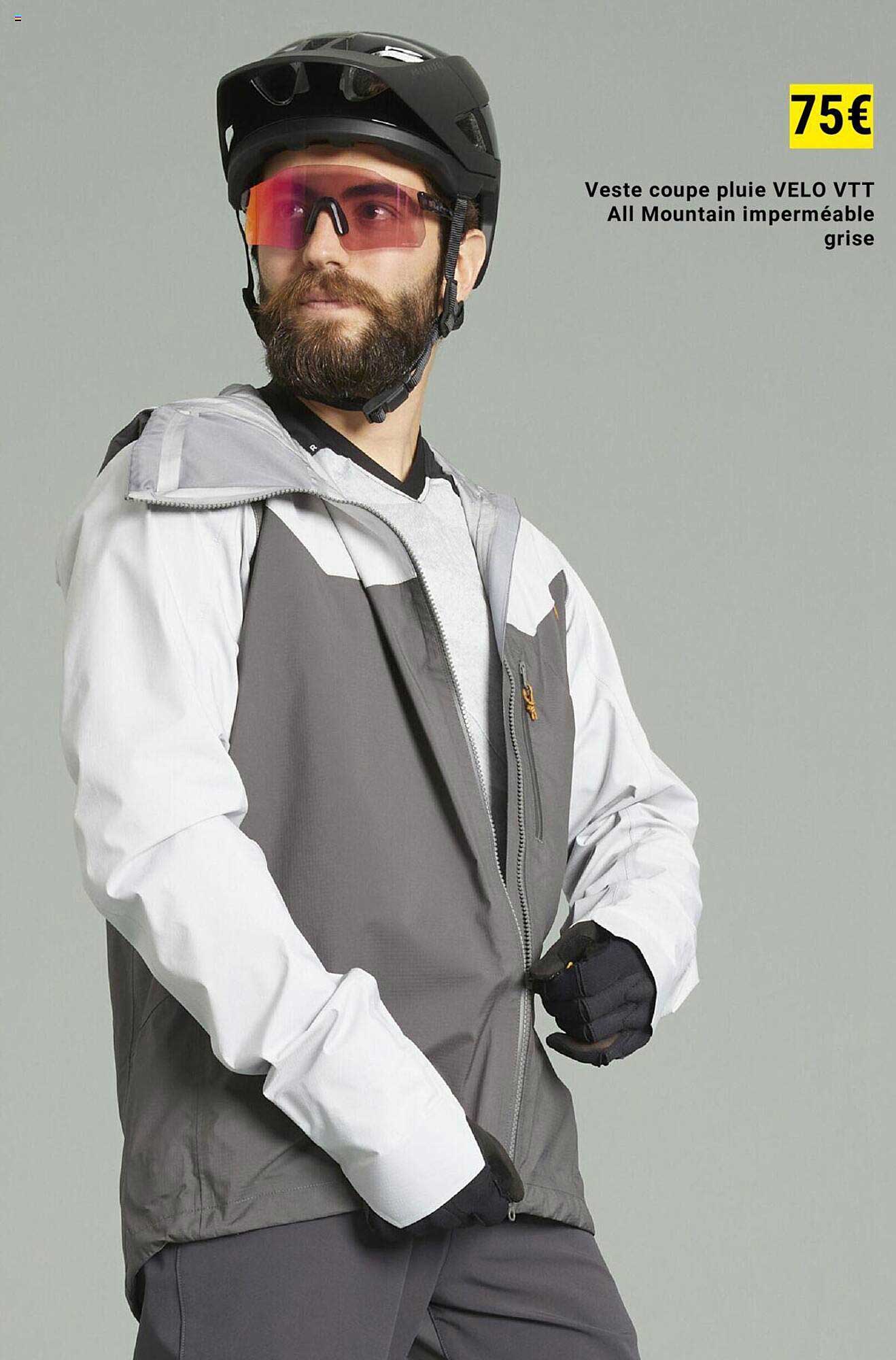 veste coupe pluie vélo vtt all mountain imperméable grise