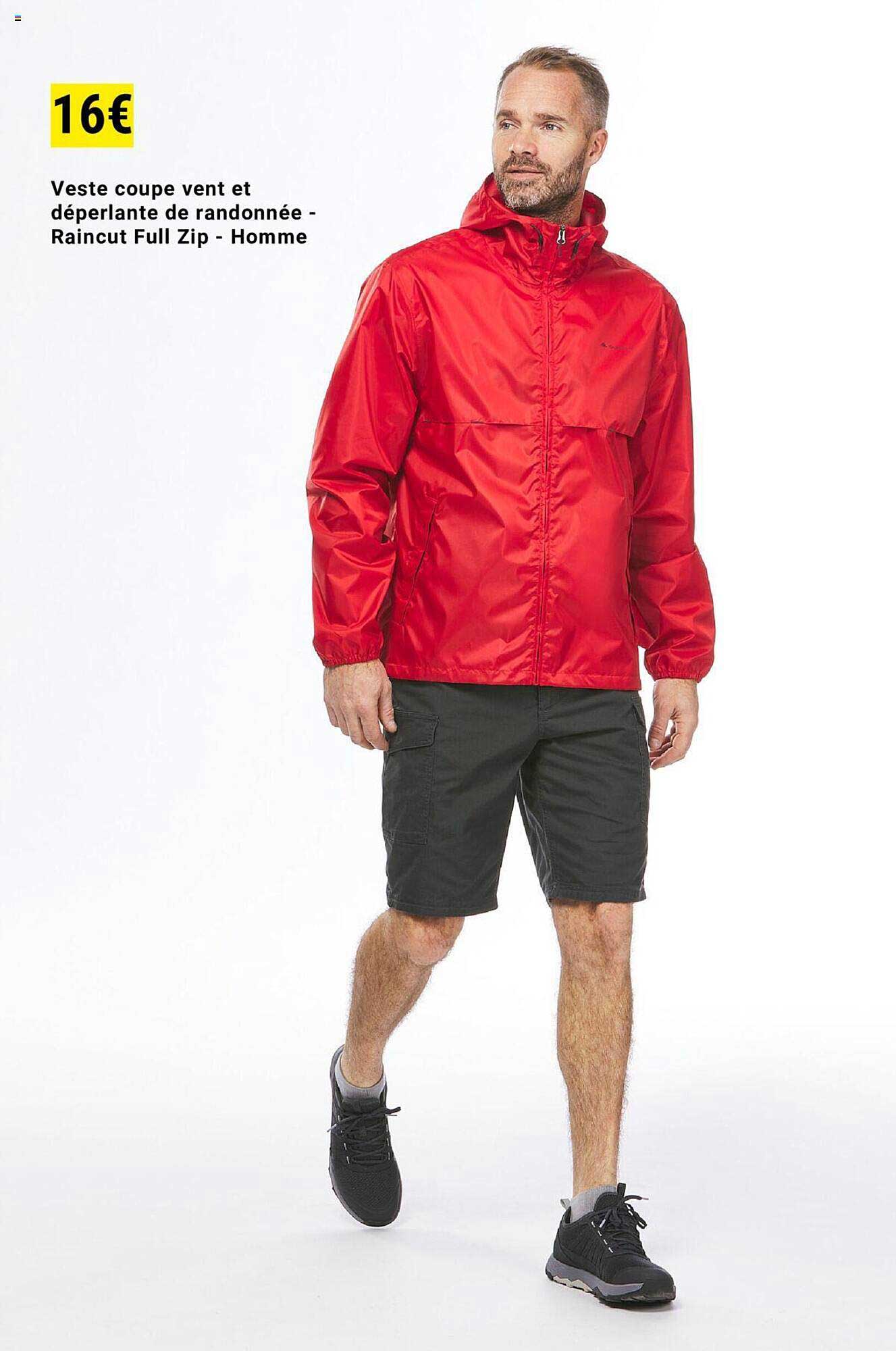 veste coupe vent et déperlante de randonnée - raincut full zip - homme