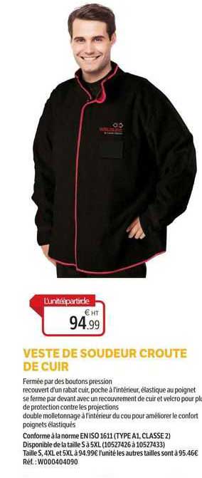 Veste De Soudeur Croûte De Cuir