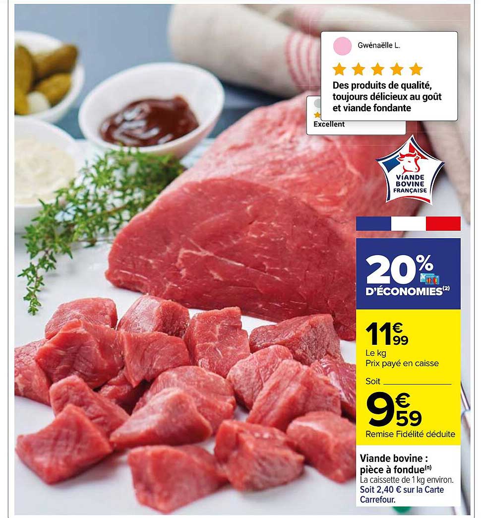 Viande Bovine : Pièce à Fondue